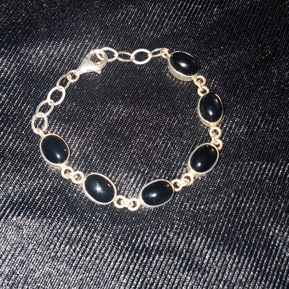 Sterling Silver onyx bracelet